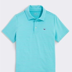 EUC Vineyard Vines Boys Bradley Stripe Performance Polo M (12-14)